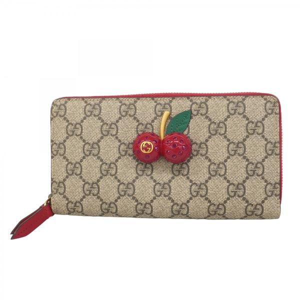 GUCCI 【5ie5996-h】グッチ 長財布 GGスプリーム チェリー 476049 PVC  
