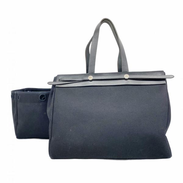 【5pb2567】エルメス トートバッグ エールバッグカバスMM トワルオフィシエ ブラック シルバー金具 □E刻印【中古】レディース HERMES（エルメス） ☆最終価格【5pb2567】エルメス トートバッグ