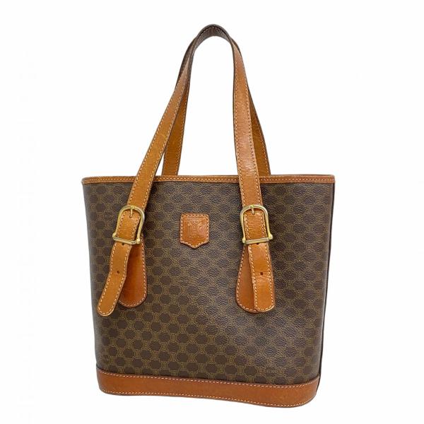 【5pb2744】セリーヌ トートバッグ マカダム PVC ブラウン ゴールド金具【中古】レディース CELINE（セリーヌ） 【5pb2744】セリーヌ トートバッグ マカダム PVC