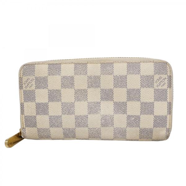 ルイ・ヴィトン LOUIS VUITTON 財布 ダミエ アズール レディース ブランド 長財布 ジッピー ウォレット N60019 ラウンドファスナー ホワイト グレー おしゃれ 【中古】 LOUIS VUITTON（ルイ・ヴィトン） 【6dc3906】ルイヴィトン 長財布