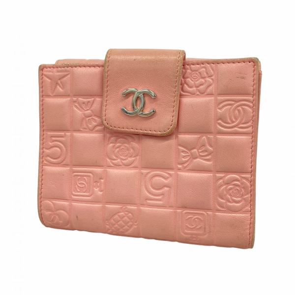 CHANEL ☆SALE【5ga0412-h】シャネル 財布 アイコン ラムスキン ピンク  