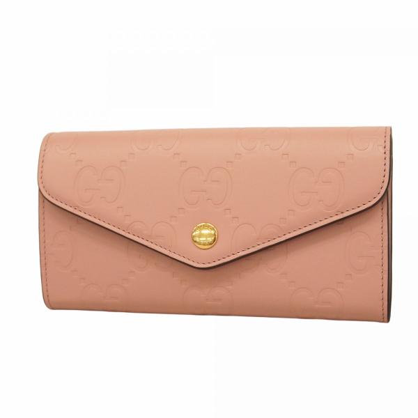 GUCCI 【5gd4411】グッチ 長財布 グッチシマ 772791 レザー ピンク  
