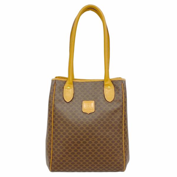【美品】CELINE セリーヌ マカダム ベルト ゴールド ブラック イタリア製 5ge6308-h】セリーヌ トートバッグ マカダム PVC ブラック