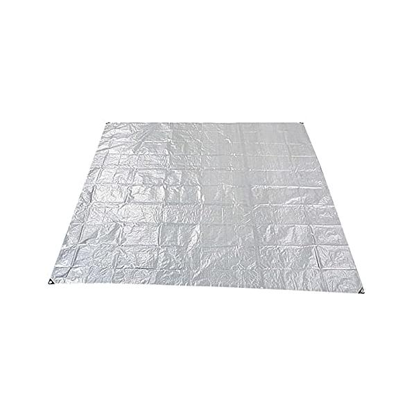 【商品概要】セット内容:レジャーシート×1/ピン×6サイズ:幅約261cm×奥行約262cm/ピン：全長約9.5cm仕様:重量：約560g/広さ：約4.5畳/UVカット仕様材質:シート：ポリエチレン/ピン：ポリプロピレン【商品説明】商品の説...