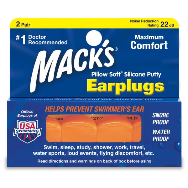 Mack's Pillow Soft Silicone Earplugs ソフトシリコン耳栓 2ペア入り 5EP 【正規輸入品】