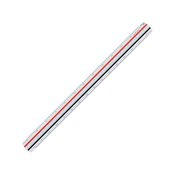 ライオン事務器 製図用品 三角スケール 一般用 300mm No.505