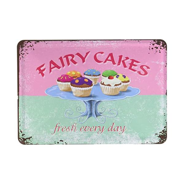 ケーキ Fairy Cakes/ポストカード はがき (ブリキ製)