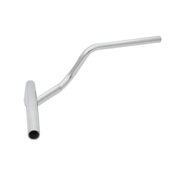 【商品概要】適合車種:汎用　外径φ22,2mm 内径φ18mm肉厚2mm素材：スチール製（STKM13A）カラー：クロームメッキ全幅650mm/全高130mm/内入角度40°/プルバック幅220mm/前倒角度65°/クランプ有効幅110mm...