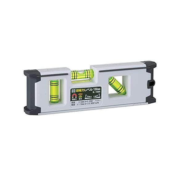 他サイト： 新潟精機 SK 超磁力レベル マグネット付 150mm 白 ML-150KWの商品画像