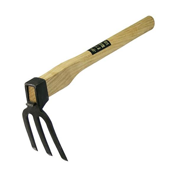 手打鍛造 片手鍬 三本 390mm柄 70mm 13341 : おたま屋商店