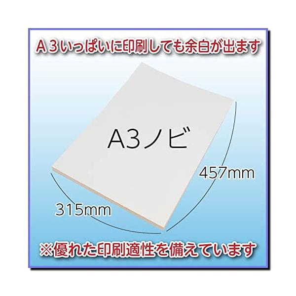 【商品概要】ご購入前にお使いのプリンタ設定がこの用紙に対応しているか確認のうえご購入下さい。　【用紙サイズ】Ａ３より大きめのＡ３ノビサイズ（315×457ｍｍ）　【入数】100枚本商品はオフセット印刷用紙です。油性インク・トナー印刷は可能で...