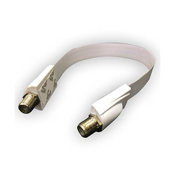 他サイト： プロテック すき間 フラット アンテナ ケーブル 横方向折り曲げ可能 取り付け用両面テープ付 約30cm SE-F01-W (ホワイト)の商品画像