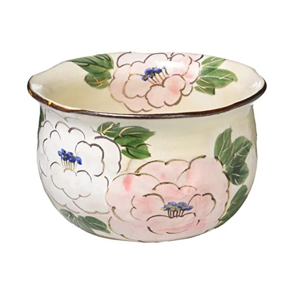 京焼 清水焼 湯呑み クリーム 直径10cm 俊山窯 お茶呑茶碗 (化粧箱入) 花紀行 (牡丹) QSY582-05