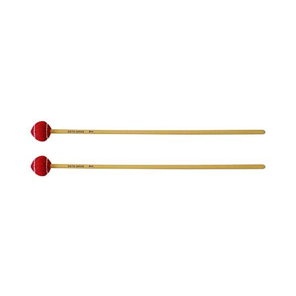 サイトウ Saito キーボードマレット マッシュルームヘッド Mシリーズ 毛糸巻 【M-1】 硬度:MH(ミディアムハード) 籐柄:39cm