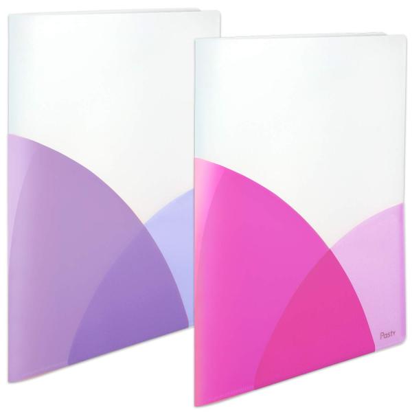 【商品概要】スリムでプリントの持ち歩きに便利。入れやすくてずれにくい、横ずれ防止ストッパー付きの『スリムホルダーファイル』規格 : A4 / 外形寸法 : 横240×縦312×厚み5mm (表紙厚0.4mm)数量 : 2冊(各色1冊) /本...