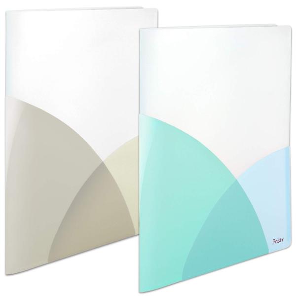 他サイト： プラス スリムホルダーファイル A4 4ポケット Pasty パスティ ブルーバニラ 2色組の商品画像