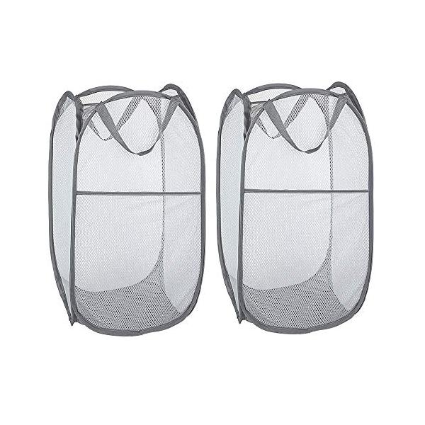 【商品概要】? 便利な大容量： 54Ｌの超大容量の洗濯物入れは二つあり、家族全員の衣類をサッと収納でき、家は自然的に綺麗になって、空気の質はきっとより良いでしょう。ランドリーバスケットは二つあり、衣類の分類ができ、こちは靴下など、あちは服を...