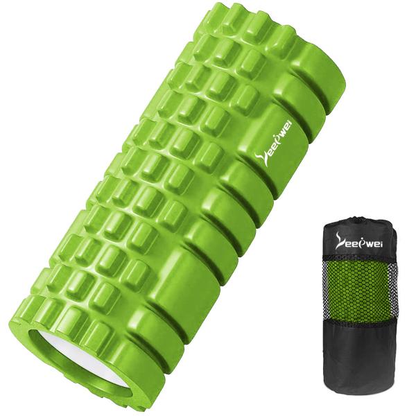 【商品概要】【ダブルの種類の突起】指のようなチューブ形状、手の平のような平らな形状、指先のように突起形状で、人間工学に基づいたフォームローラーです。ローラーの凹凸部分は体に気持ち良い筋肉活動を与えてくれます。【サイズ＆素材】サイズ(約)：長...