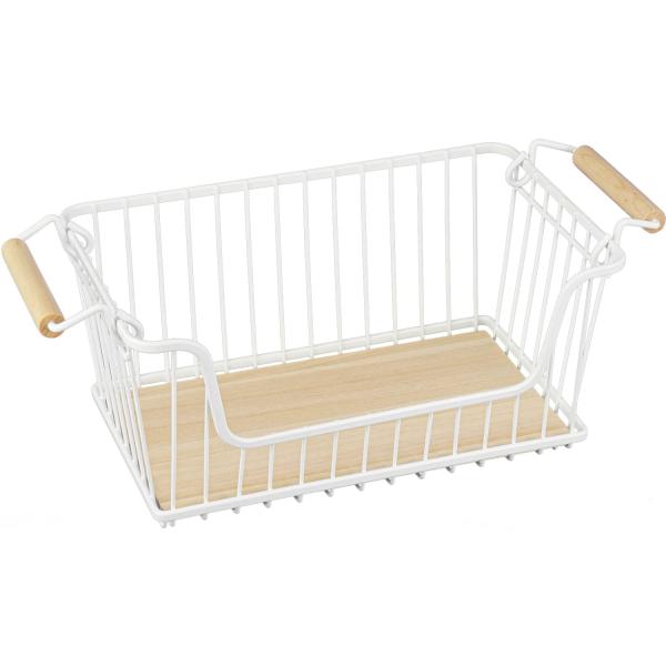 【商品概要】サイズ:約 幅31×奥行×16.5高さ14cm重量:約600g本体:鉄(粉体塗装)、ハンドル・敷板:天然木【商品説明】商品紹介キッチン小物や食材のストックに。ご注意（免責）＞必ずお読みください●記載されている注意事項をお守りくだ...