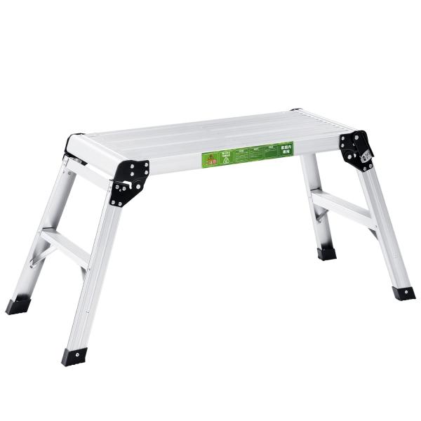 他サイト： RIKADE アルミ足場台 洗車台 軽量 アルミ脚立 立ち場アルミ 作業台 折りたたみ 踏台 脚立 道具が置ける幅広ステップ 天板75cm×30cmの商品画像