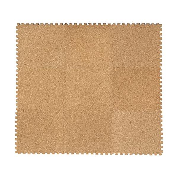 【商品概要】・【サイズ】1枚あたりの外寸（約）：幅30cm×奥行30cm×厚み0.8cm（1枚） 【セット内容】ジョイントマット9枚set 、総重量:約 550g 【素材】表面/コルク、裏面/ポリエチレン・一年中快適に過ごせる天然素材を使用...