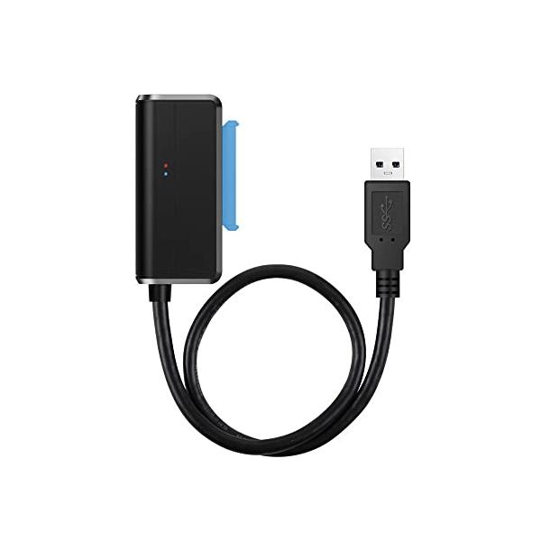 【商品概要】デスクトップラップトップ用の2.5インチ3.5インチハードディスクドライブSSD用のUSB3.0から角度付きSATA22ピンアダプタケーブル2.5"および3.5"マスストレージクラスドライブをサポートします。3.5インチデスクト...