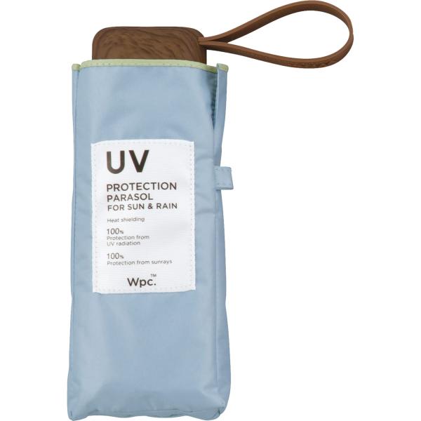 Wpc. 日傘 遮光インサイドカラーtiny サックス 《遮光率100%・UVカット率100％・UPF50＋・晴雨兼用》折りたたみ傘 親骨50cm レ