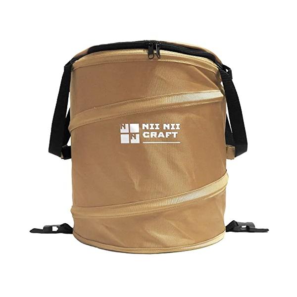 ニーニークラフト ゴミ箱 キャンプ アウトドア トラッシュボックス ポップアップ 折りたたみ (サンド)