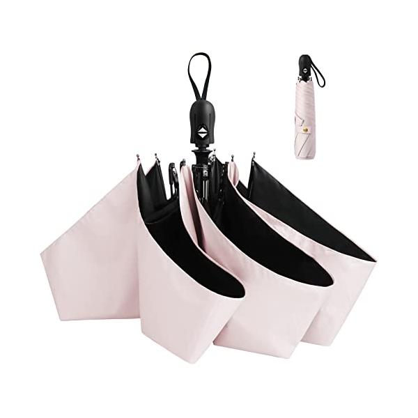 【商品概要】【丈夫な設計】頑丈なグラスファイバーで作られた6本骨傘で、しっかりした骨組みにより丈夫で壊れにくく、強風で裏返っても元に戻り、雨や風が強い日でも安心。優れた耐久性が特徴です。【自動開閉おりたたみ傘】日傘の自動開閉機能が備わり、片...