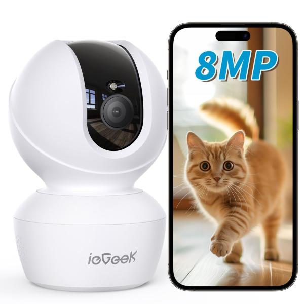 ペットカメラ、iPhone対応、監視カメラ、ieGeek ネットワークカメラ、屋 5Gwifi対応・最新800万画素】ペットカメラ iphone対応 見守り