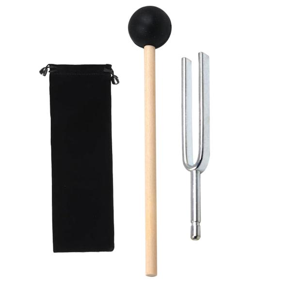 Sellerian 音叉 528Hz チューナー 2点セット ハンマー付き ヒーリング癒し 音叉チューニングフォーク ラバーマレット たたく 叩く用