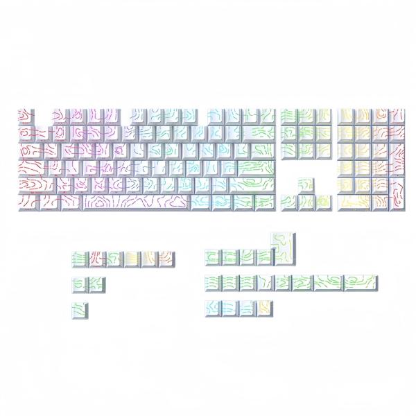 JYF.QUANYI キーキャップ 98キー 等高線4.0 ダブルショット PBT 光透過
