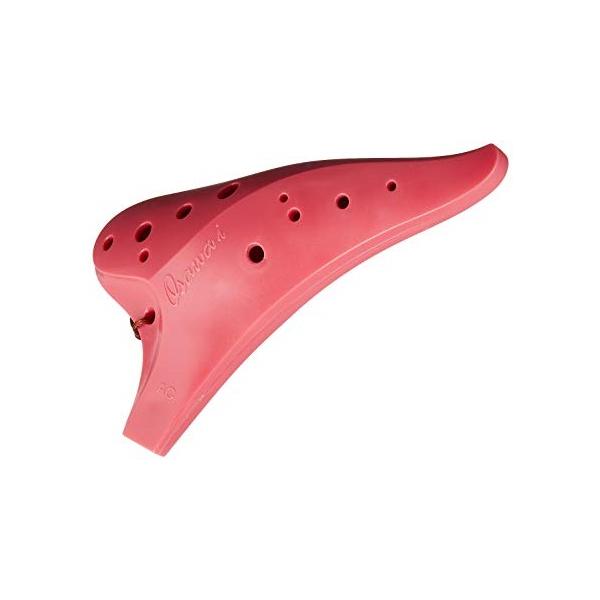 「少ない息で楽に吹ける」オオサワオカリナiシリーズのプラスチックオカリナ！【商品説明】基音：C音階：C調（ハ調）カラー：椿色運指表付