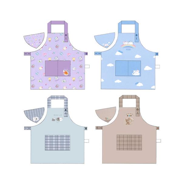 子供 エプロン 三角巾セット 女の子 キッズ 幼稚園 保育園 小学校 低