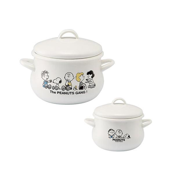SNOOPY（スヌーピー） IH対応 スヌーピーホーロー両手鍋16cm ホーロー