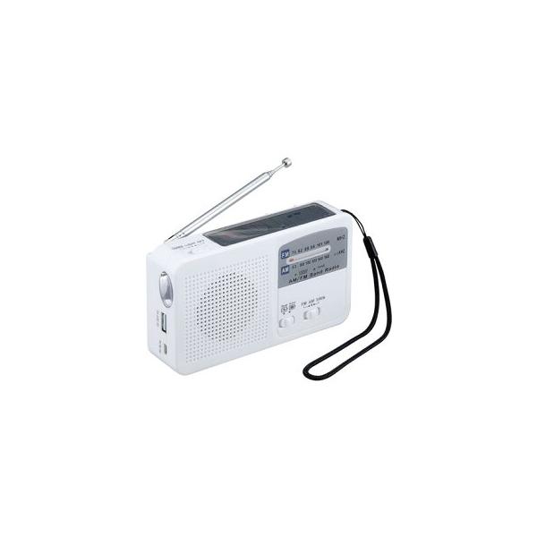 6WAYマルチレスキューラジオ 充電式ラジオ 防災 小型 非常用 ソーラー充電 USB充電 手回し充電 LEDライト 懐中電灯