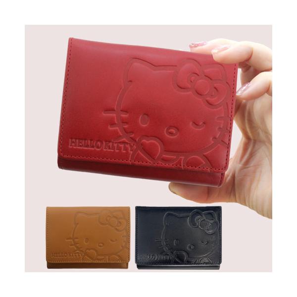 ハローキティ 本革財布 2つ折り 小銭が出しやすい財布 大人 女性 かわいい コインケース BOX型