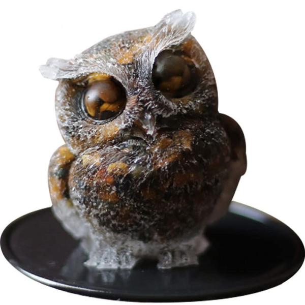 オブジェ フクロウ 縁起物 置物 アンティーク コレクション 飾り 梟　自然石 Amazon.co.jp: ふくろう フクロウ 梟 アンティーク 置物