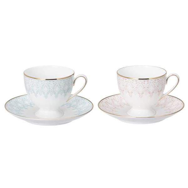 NARUMI(ナルミ) カップ ソーサー セット オーロラ アソート ブルー