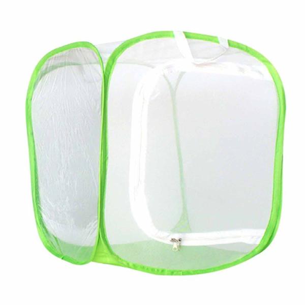 【商品名】　Emoi 虫かご 蝶 メッシュ 小 折りたたみ 昆虫ケージ ひも付き カブトムシ 幼虫 飼育ケース 通気性 ネット 繁殖 昆虫観察 標本 虫 【商品説明】　・【おしゃれ虫かご 飼育ケース】虫採りに大活躍！大量捕獲に適した虫かごで...