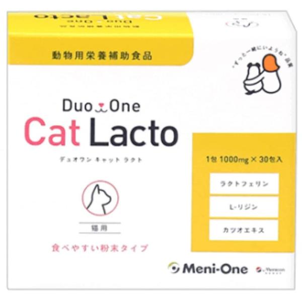 【商品名】　メニワン Duo One Cat Lacto 猫用 30包入 【商品説明】　・2021年7月1日に 旧メニにゃん GOLDは、 新ブランド 商品名 Duo One Cat Lactoに変更になりました。ブランドリニューアルに伴い...