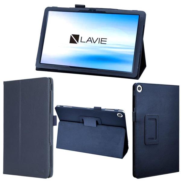 【商品名】　wisers LAVIE Tab T10 docomo LAVIE Tab T10d タブレットケース (ダークブルー) 10.1インチ 対 【商品説明】　・【サイドマグネット方式で楽々開け閉め】ケースの開け閉めはマグネットで行...