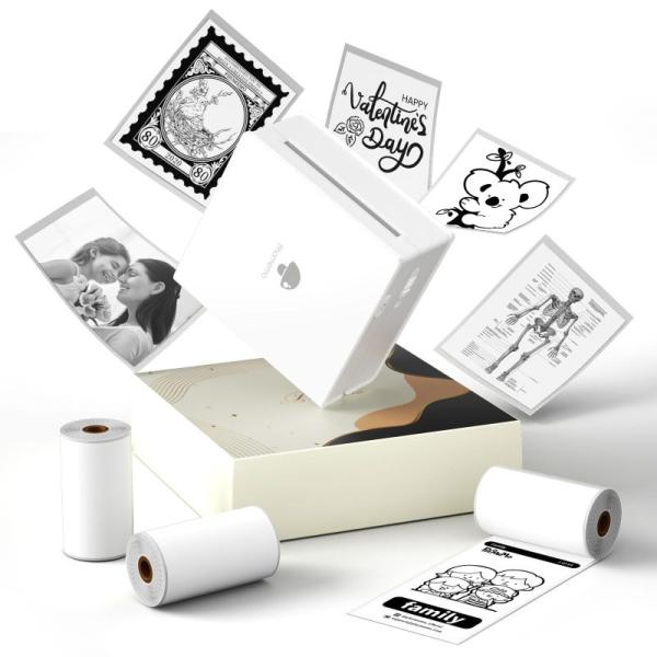 【商品名】　Phomemo M02 スマホ対応 モバイルプリンター 3ロールシール付き セット ポータブル型 ミニプリンター サーマルプリンター モバイ 【商品説明】　・はっきり滑らかな解像度203dpi：203DPIの解像度を持つプリント...