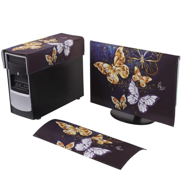 【商品名】　HIGHAWK モニターカバー セット ディスプレイカバーPCカバー キーボードカバー 防塵 保護 ホコリ 傷 日光 防止 液タブ 可愛い  【商品説明】　・【サイズ】ディスプレイカバー：17-19インチ(44x30cm)、20...