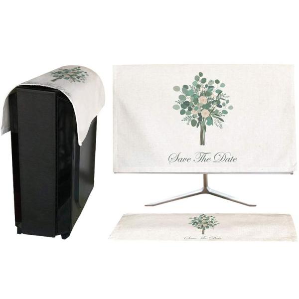 【商品名】　HIGHAWKモニターカバー セット PCカバー ディスプレイ キーボードカバー 防塵 保護 液晶 可愛い（花B 24インチ） 【商品説明】　・【サイズ】ディスプレイカバー：19インチ(46x35cm)、24インチ(59x35c...