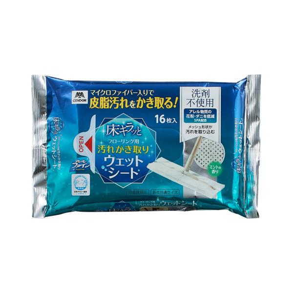 山崎産業　コンドル　床キラッとフローリング用汚れかき取りウェットシートAF　16枚入