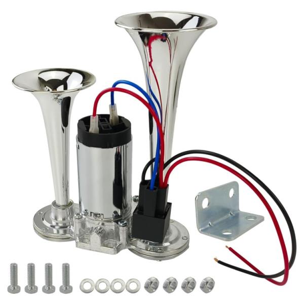 ヤンキーホーン12v コンプレッサー付き 12V 汎用 ミニヤンキーホーン 200mm コンプレッサー内蔵 エアータンク