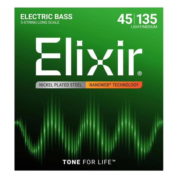 他サイト： 【エレキベース弦】Elixir ベース弦 14207 NANOWEB 5弦 LONG SCALE LIGHT/MEDIUM 45-135 NICKEL PLATEDの商品画像