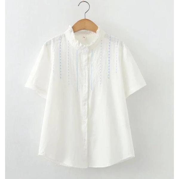 ブラウス 半袖シャツ ポロシャツ レディース トップス 上着 可愛いハート 柄 学園風ガールズ ｔシャツ 森ガール風シャツ 全店二点送料無料 ナチュラル ゆったり Buyee Buyee Japanese Proxy Service Buy From Japan Bot Online