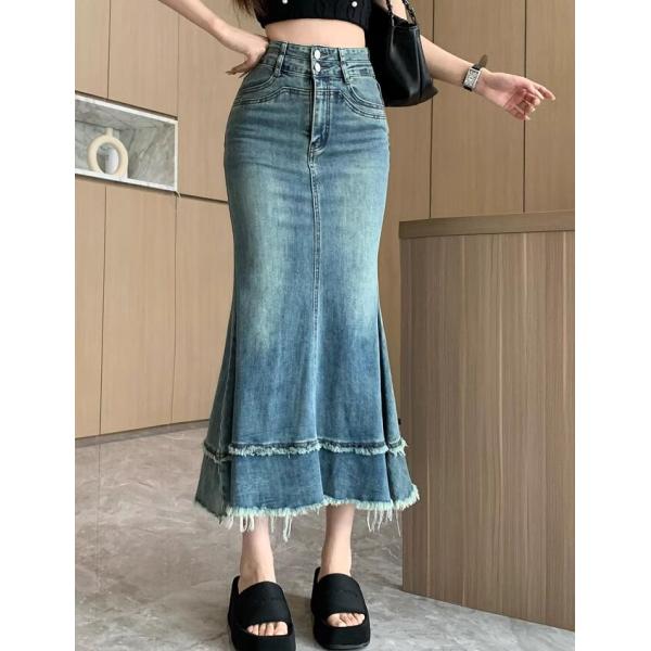 マーメイドスカート デニムスカートフリルマーメイド 美脚 アーチへム フリル スエード 美ライン ヒップライン タイトスカートロングスカート二点送料無料 Buyee Buyee Japanese Proxy Service Buy From Japan Bot Online